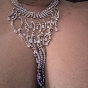 Rare vintage rhinestone icicle necklace
